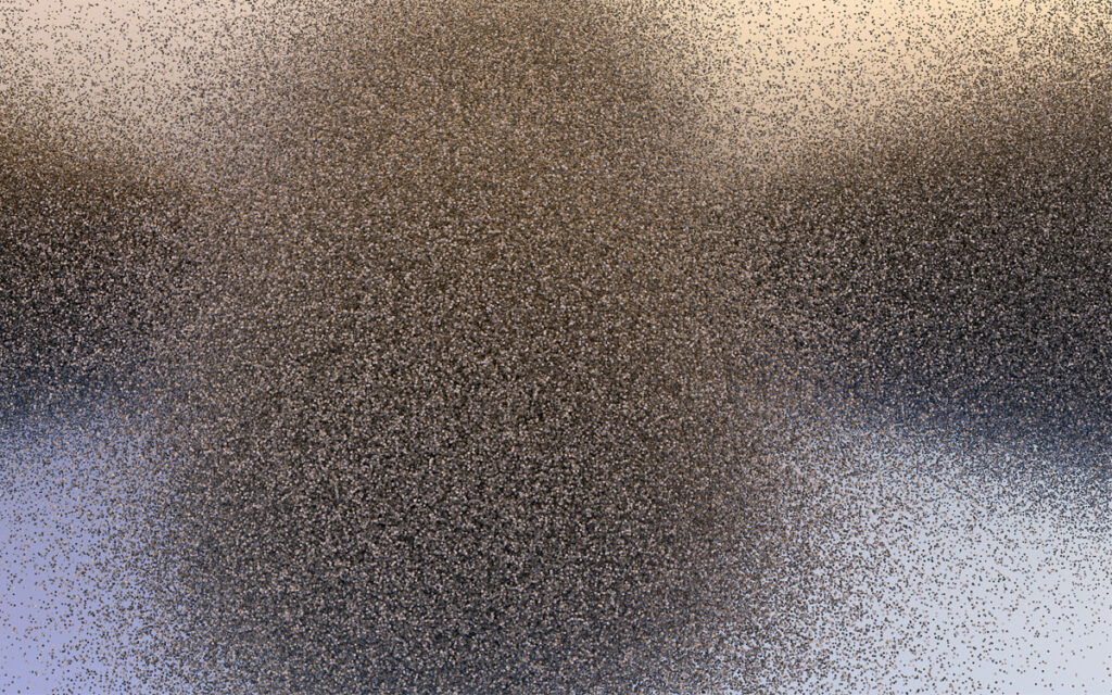 Countless fragrance particles drifting in light, symbolising the fluid motion of scent molecules.